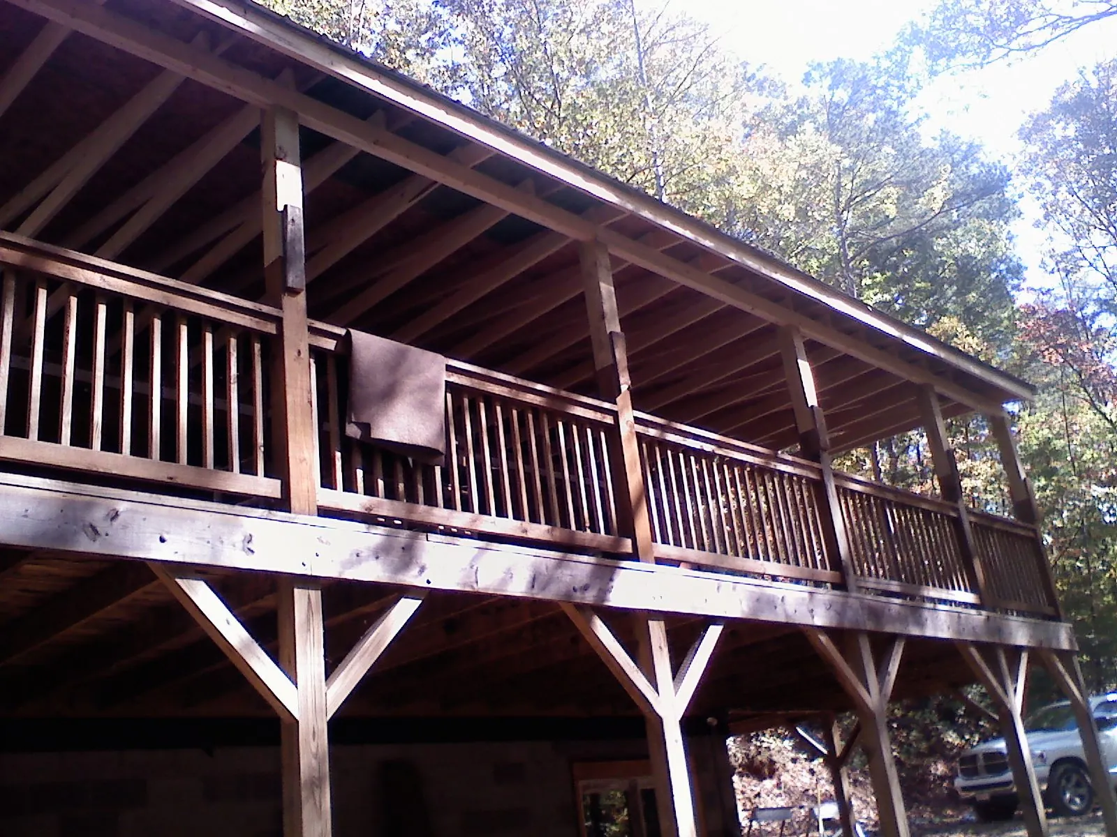 Timber framing under a new elevated porch and deck — Roof Leak Repair in Randlett by Roofing Brothers